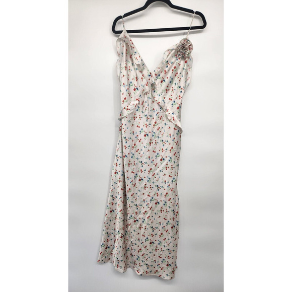 NWD Anthropologie Bardot Olea Sleeveless Ruffle Midi Dress Size 10 White #8H413 - Picture 2 of 12
